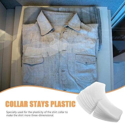 Miniatura 7 de EXCEART Collar Stays para hombre, camisas de vestir S, cuello de plástico, soporta 100 piezas de soporte de camisa para fijación de camisas de