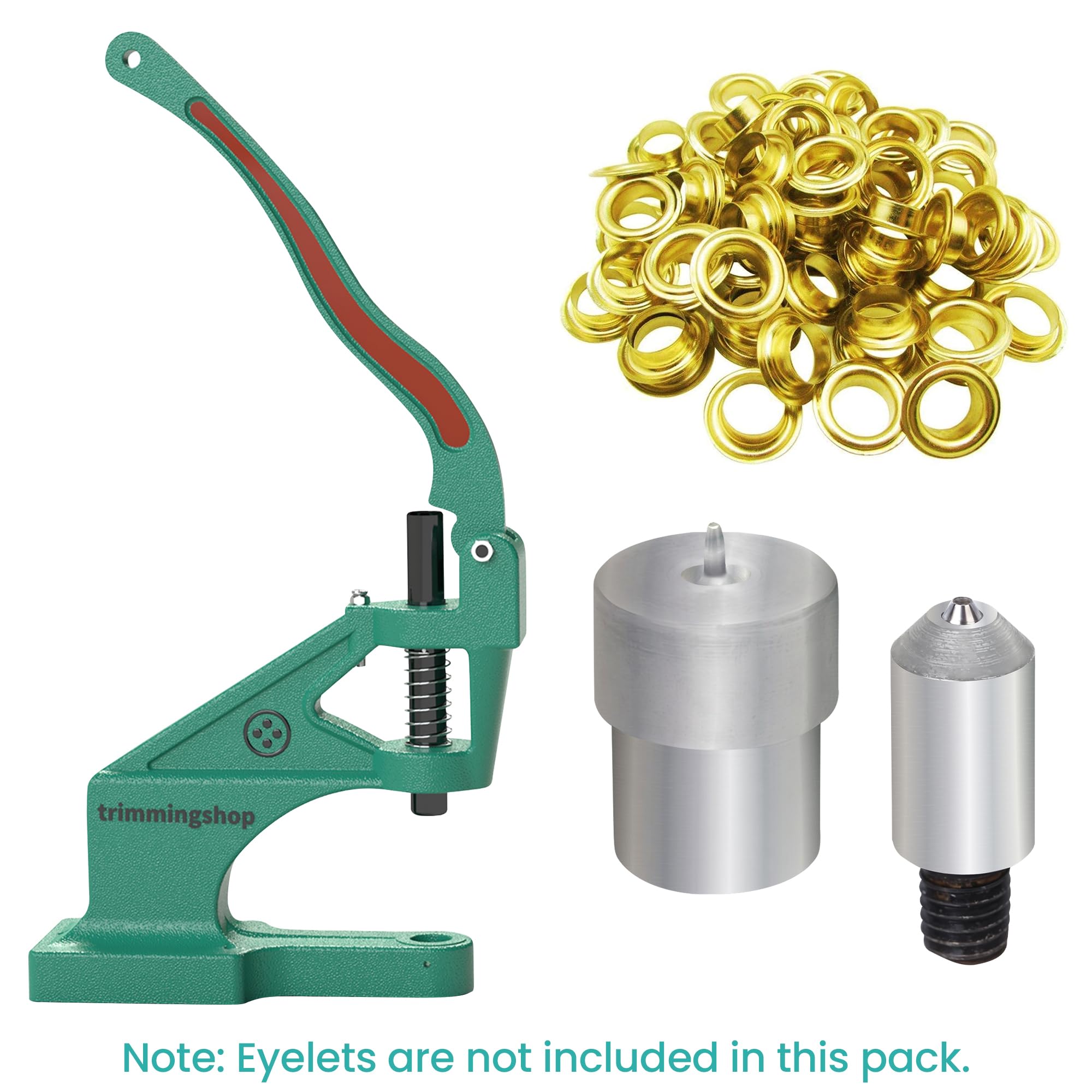 Trimming Shop Occhielli Fissaggio Fustelle Set con Universale Verde Pressione a Mano Macchina per Fai da Te Scarpe, Borse, Borsette, Lavoretti Creazioni, Abbigliamento Decorazione (3mm)