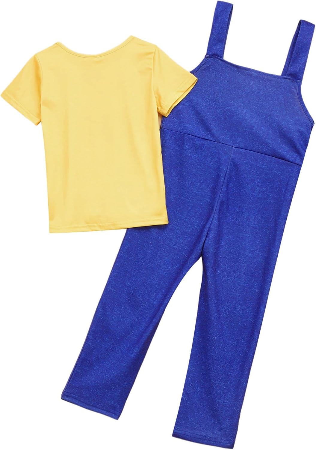 Moily Girls Boys Movie Cartoon Character Costume Stripes T-Shirt Suspended Pants Halloween Party Cosplay Dress Up