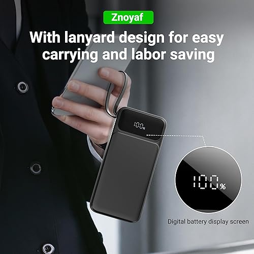 Miniatura 6 de Cargador portátil de 50000 mAh, 7 salidas y 3 entradas USB-C PD 22.5 W, batería de carga rápida Powerbank con cables y puertos incorporados,