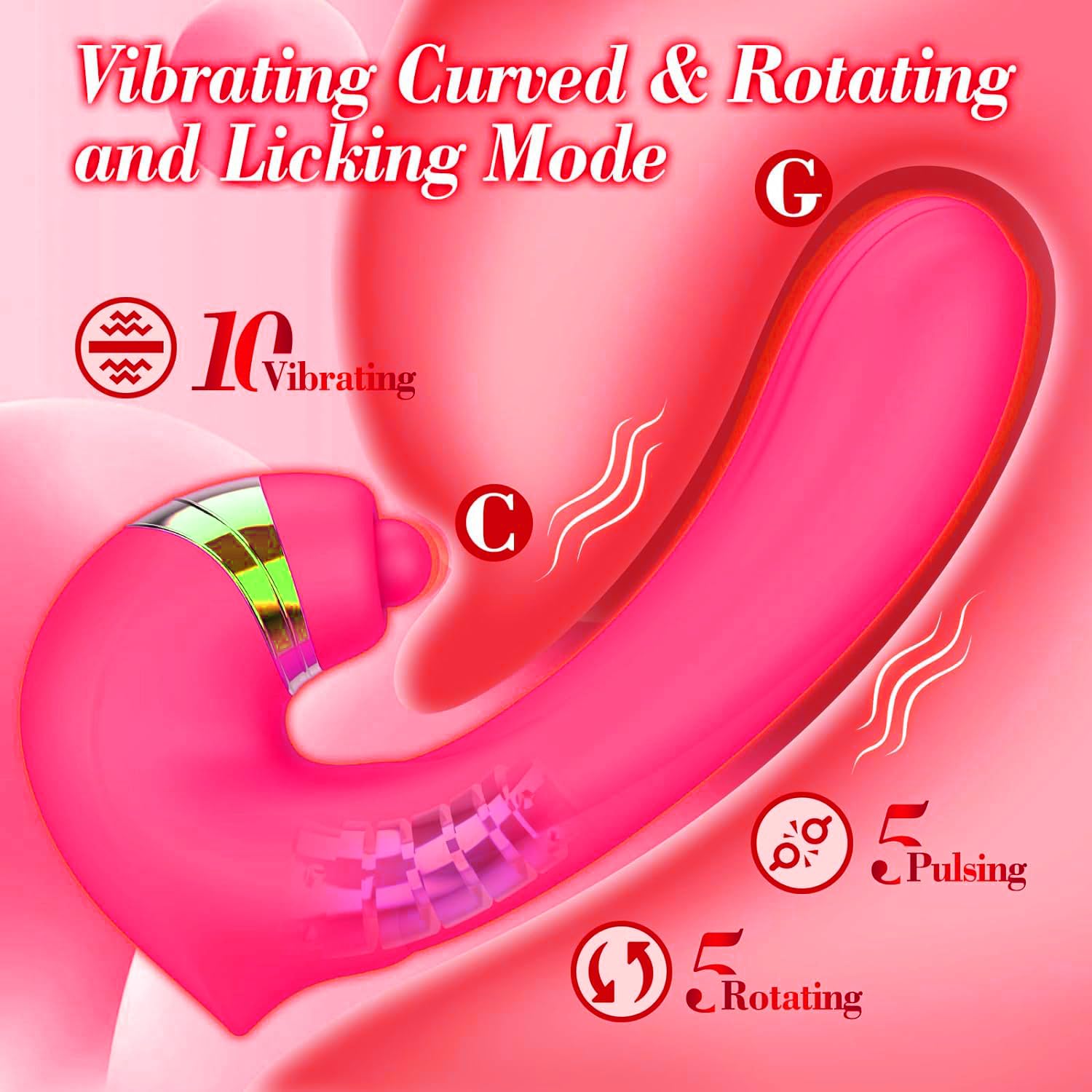 Vibrator Adult Sex Toys for Women - 4 in 1 Rotating Vibrator Dildo Slapping Clit Toy with 10 Vibrating Modes & 10 Rotating Modes, G Spot Clit Stimulator Pleasure Tools for Female Couples Games