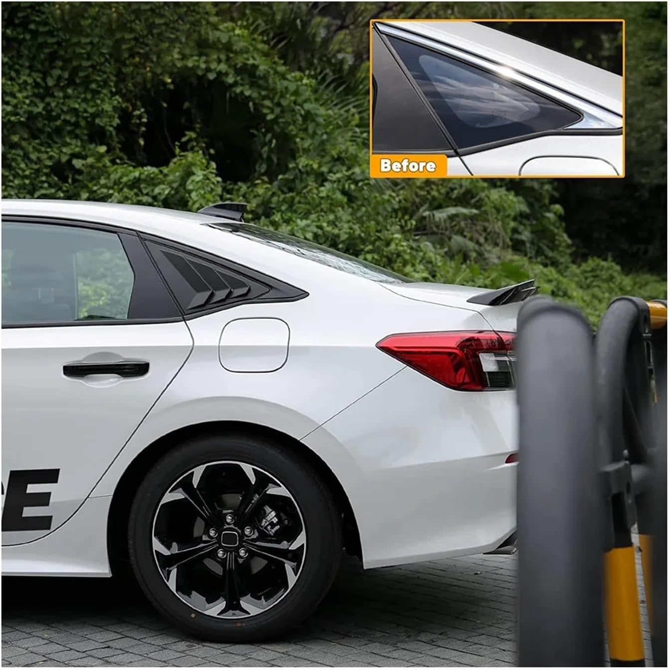Rear Side Window Louvers Triangular Glass Blinds Compatible with Civic Sedan 11Th 2022 2023