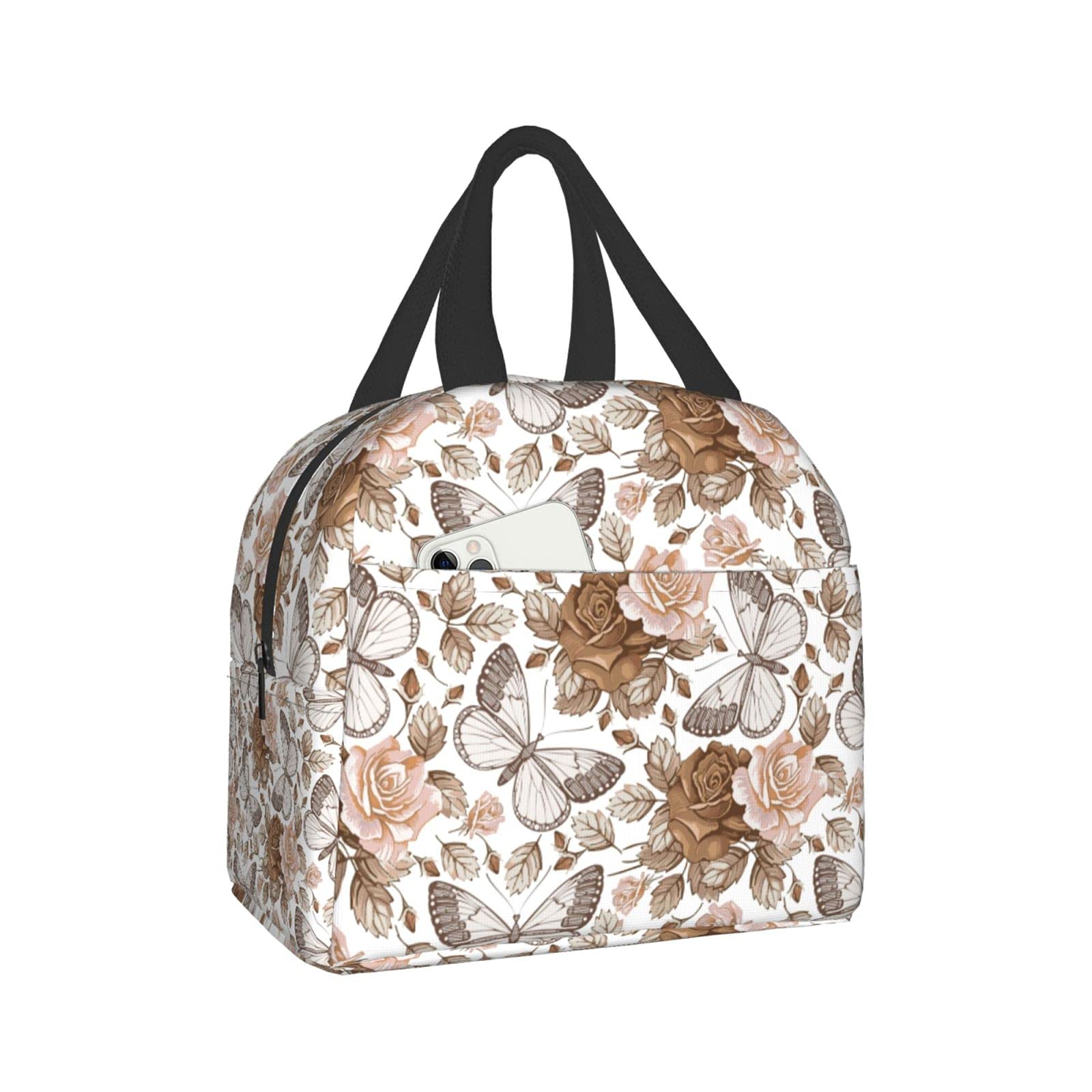 Sac à Déjeuner Isotherme Avec Motif Papillon Et Fleurs Pour Homme