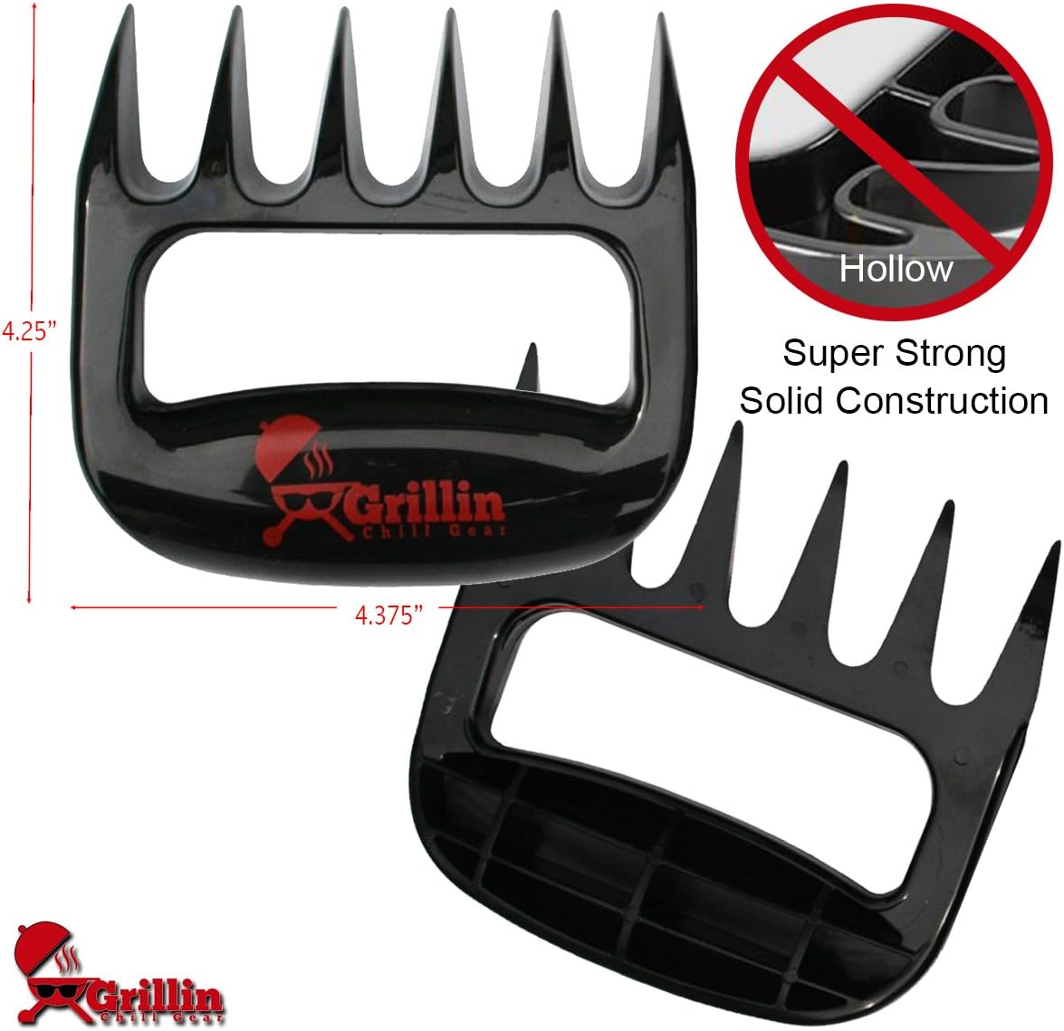 Meat Claws Pulled Pork Meat Shredder Forks - Solid Heavy Duty BBQ Grill Accessories for Shredding, Handling, Lifting & Cutting Turkey - Lifetime Replacement : Patio, Lawn & Garden