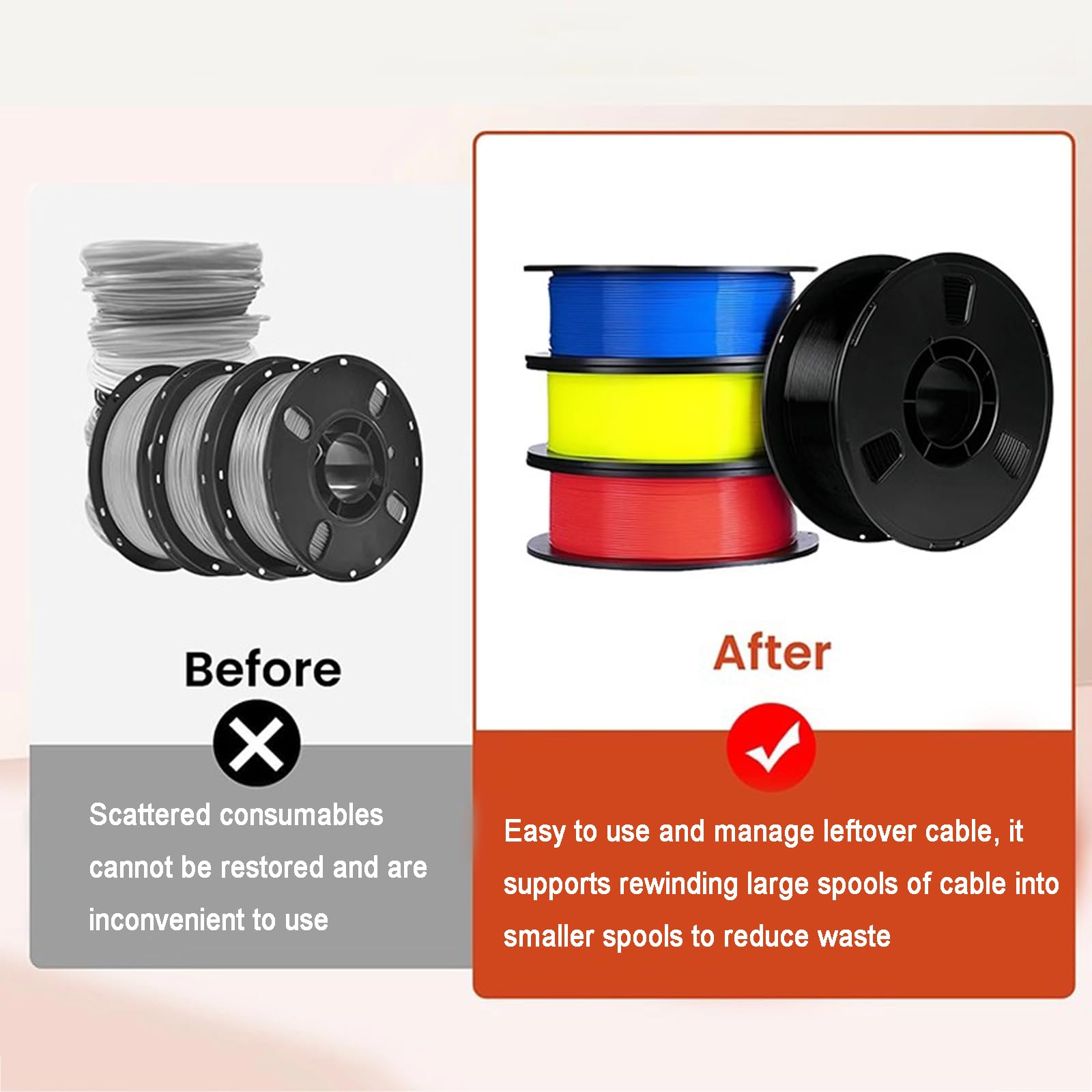 Rebobinador de carrete de filamento, rebobinador de filamento para impresora 3D eléctrica, envuelve perfectamente PLA/ABS/TPU, almacena hasta 4 kg, ideal para suministros de impresión 3D