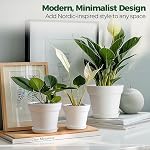 T4U 4 Inch Plant Pots 8 Pack, Plastic Planters with Drainage and Saucers for Gardening Enthusiasts, Flower Pots Indoor for Succulents, Herb and African Violet(White) | Succulent cactus herbs, Windowsill seedling starters, Desk office shelf, Mini comp