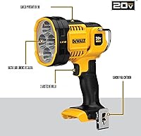 Vista 7 de DEWALT Luz de trabajo LED máxima 20V, cabeza pivotante (DCL043)