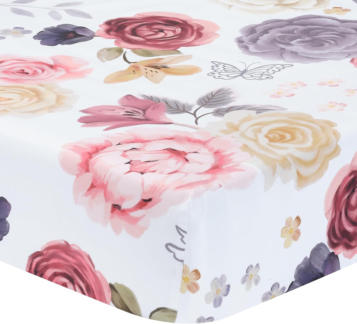 Luxury Floral 3-Piece Crib Bedding Set by Lambs & Ivy