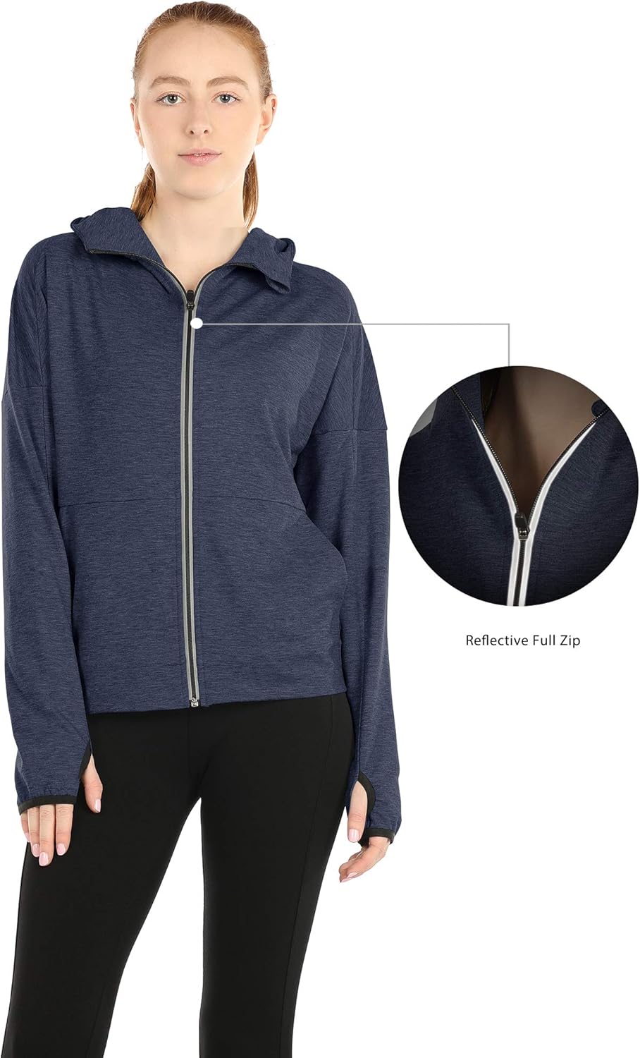 icyzone Workout Track Jackets for Women - Athletic Exercise Running Zip-Up Hoodie with Thumb Holes at  Women’s Clothing store