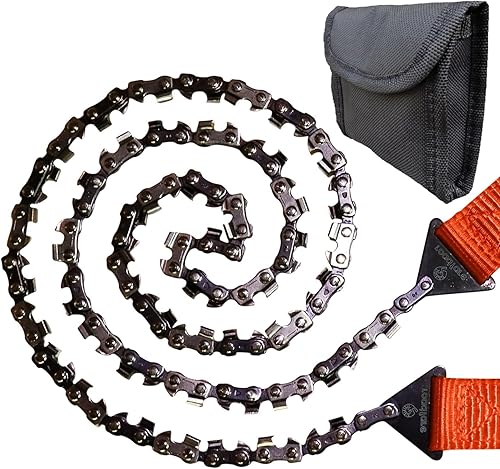 Roadfare Motosierra de bolsillo, sierra de mano de 36 pulgadas con 48 dientes bidireccionales, sierra de cadena de campamento y supervivencia para