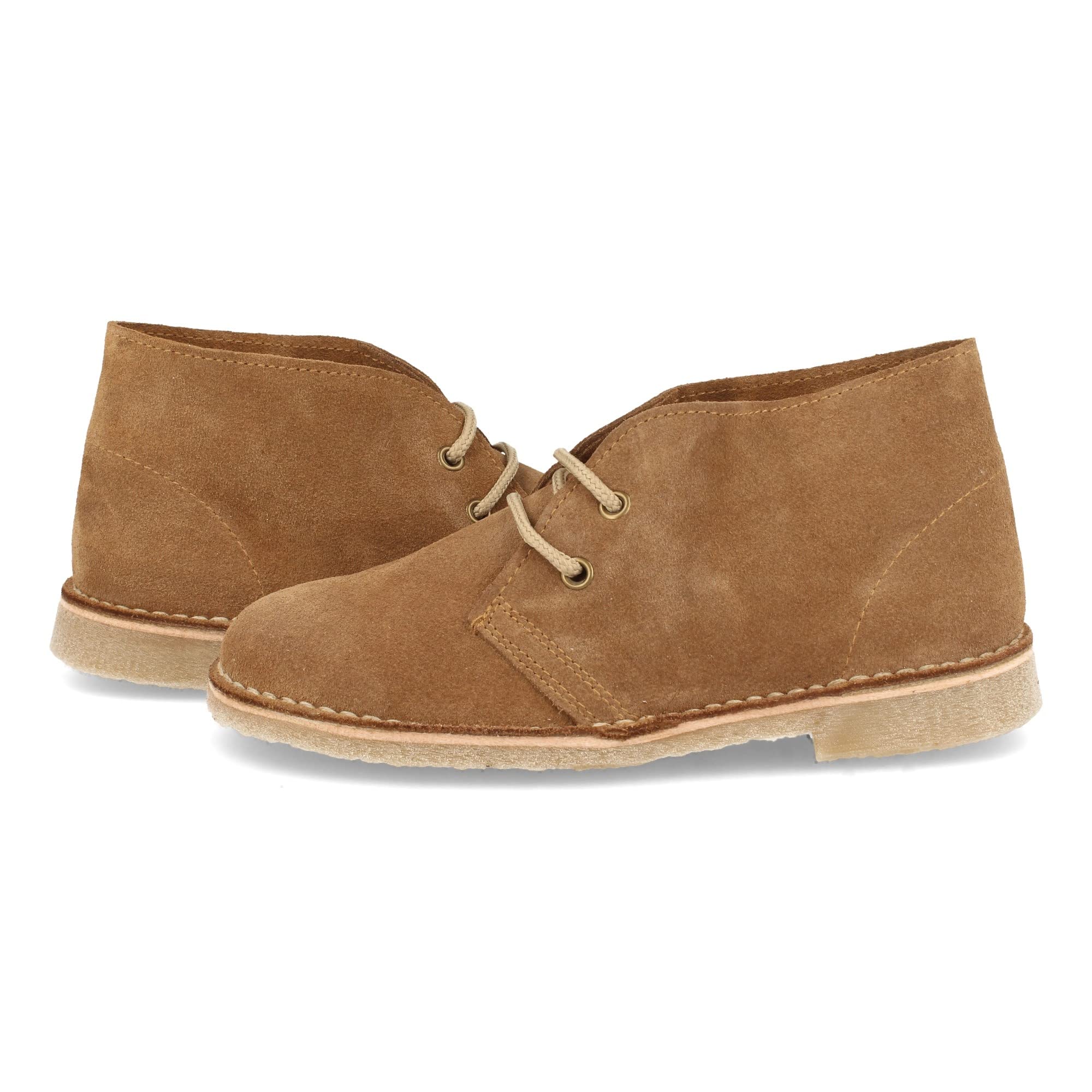 Botas Desierto Safari Piel Serraje Suela Crepe Antideslizante Cordones