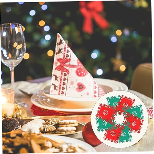 Miniatura 9 de 24 manteles individuales de fieltro para Navidad, con patrón de copos de nieve, antideslizantes, para escritorio, Navidad, decoración de Navidad, 24