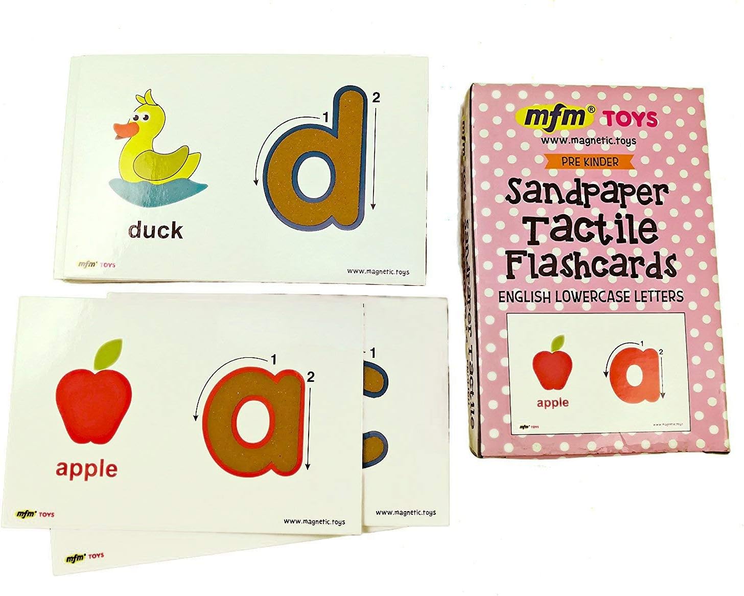MFM Toys English Lowercase Sandpaper Flashcards Tactile Letters