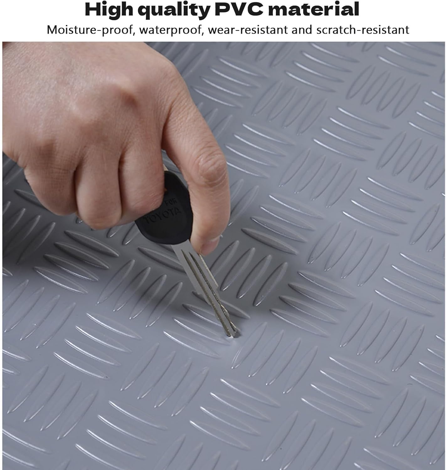 Commercial Parking Mat 2.6mm Thickened Garage Rubber Floor Protector Mat Waterproof Anti Slip Flooring Roll PVC Trailer Mat for Warehouse Gyms Boats Pickup Truck(Red,1.5x1.5m)