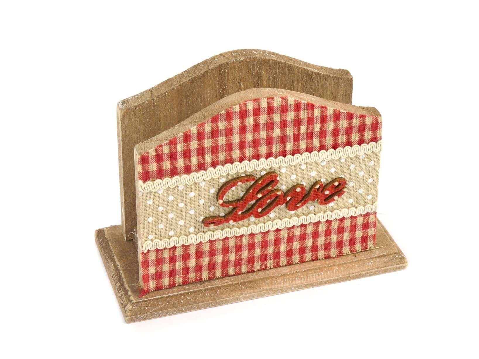 Napkin Holder In Wood, 14x7xh11 cm, Red H&H