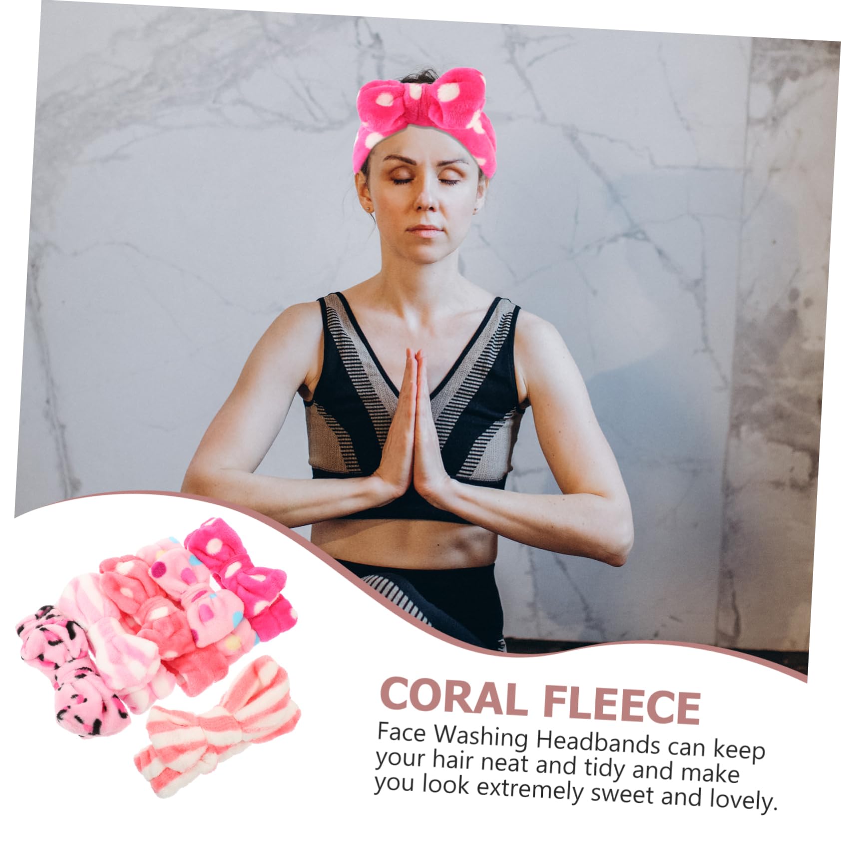 FRCOLOR 3 Set Di Fasce Per in Pile Di Corallo Fasce Per Da Spa Per Donne Per Per Il Trucco Set Di Per Per La Della Pelle 6 Pezzi * 3