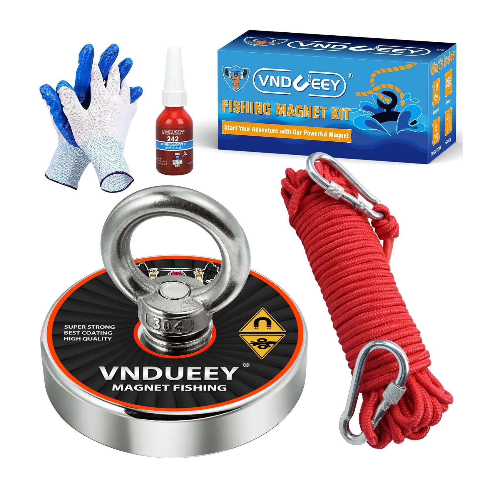VNDUEEY 700LBS Magnet Fishing Kit, 2.95