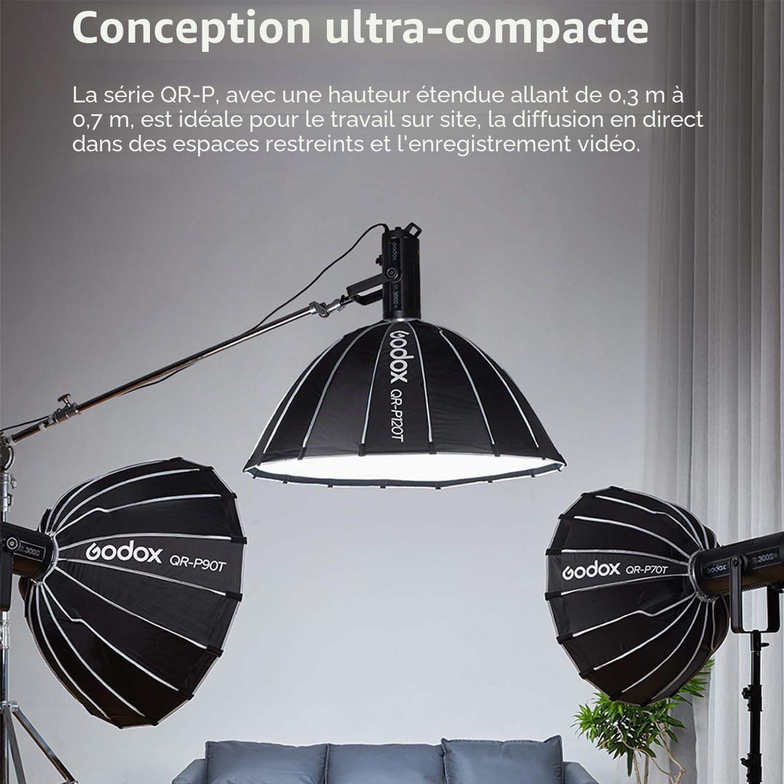 GODOX QR-P60T 60cm Profondeur Parabolique Quick Release Softbox avec Une Profondeur de Grille de 30cm pour Godox MS200-V MS300-V SK400II-V DP400III-V DP600III-V SL60W SL60IID SL60IIBi SL100D AD600BM | Bowens Mount pour MS200-V SK400III-V SL60W SL60IID SL1