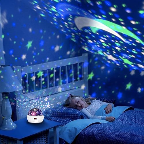 Miniatura 4 de Proyector de unicornio de luz nocturna para niñas, proyector de luces de estrellas para techo de niños, decoración de dormitorio, regalos para niñas