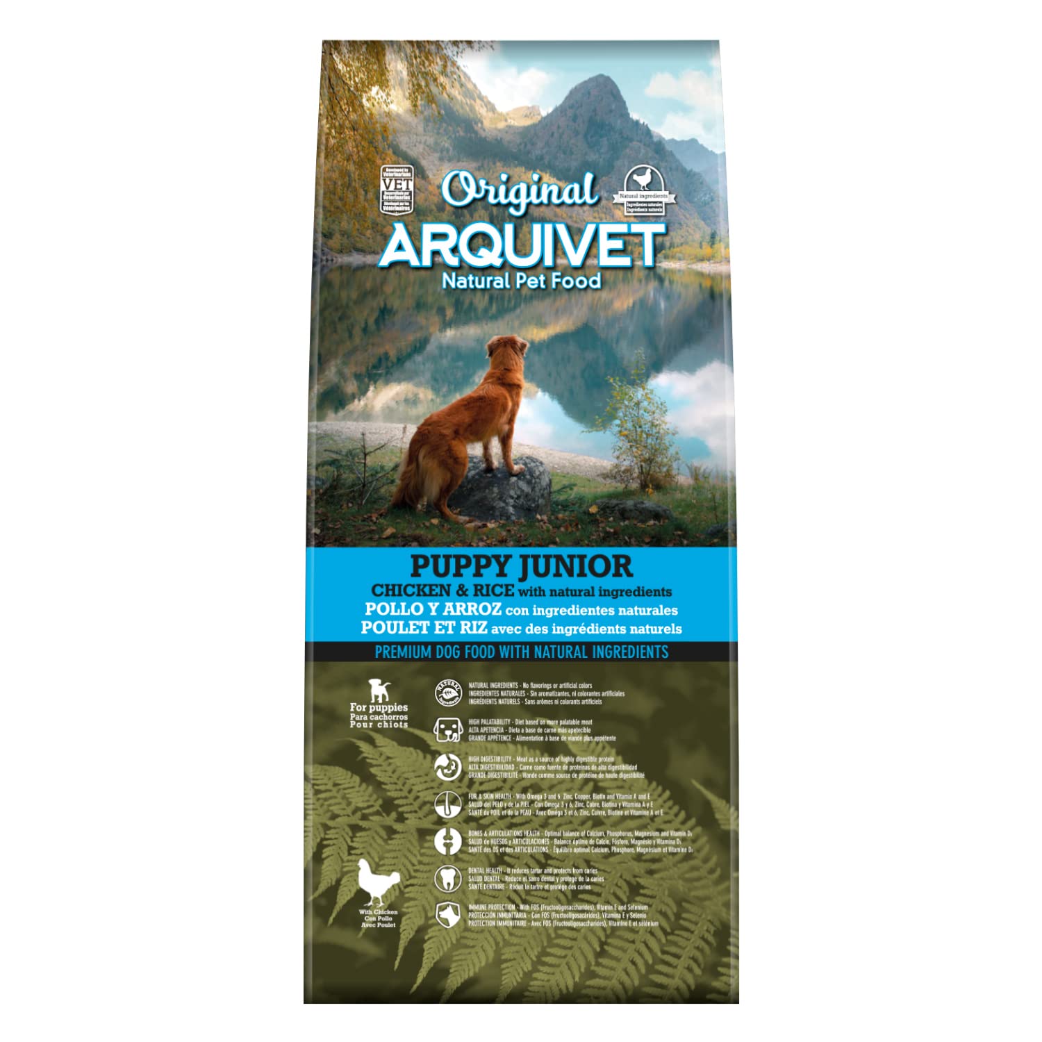 Arquivet Original Puppy Junior Hundefutter – Huhn & Reis, 12 Kg Sack, Für Welpen & Junge Hunde