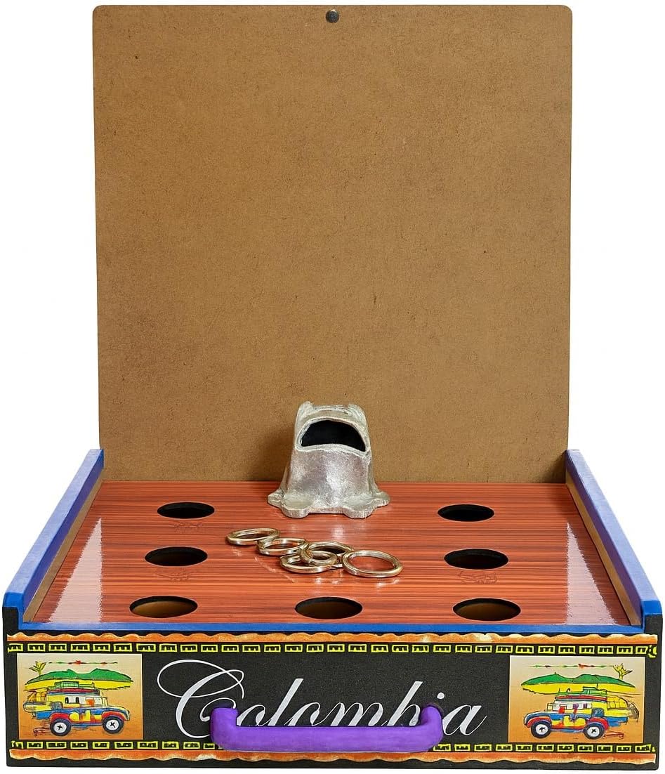 2-in-1 Traditional Colombian Board Game – Sapo (Frog Toss) & Parqués Portable Set with Dice and Pawns – Adult Social Game