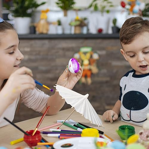 Miniatura 5 de Sombrilla mini paraguas de muñeca, sombrilla de papel blanco en blanco, paraguas para manualidades, paraguas para bebidas, cócteles, decoración de