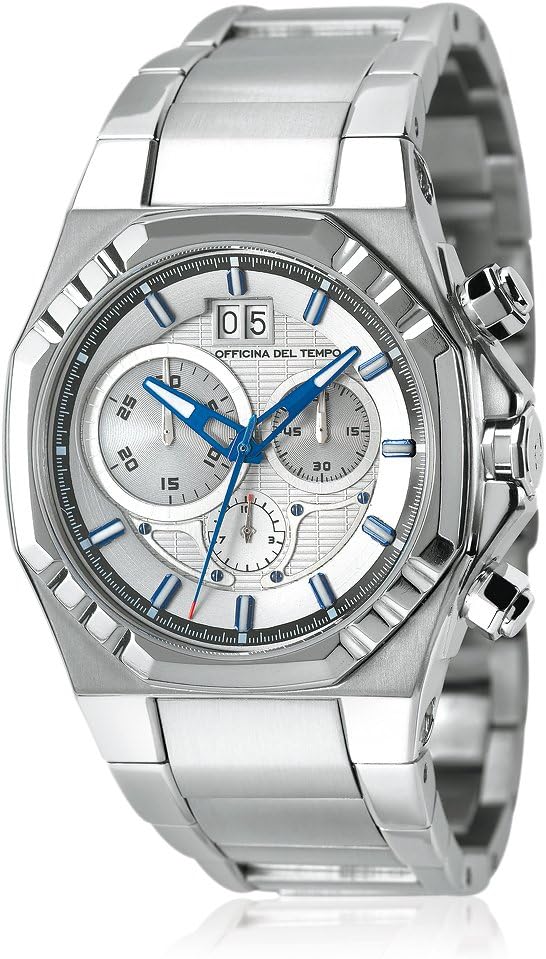 Officina del Tempo Watch Analogue Display and Strap OT1028/52A_Argento