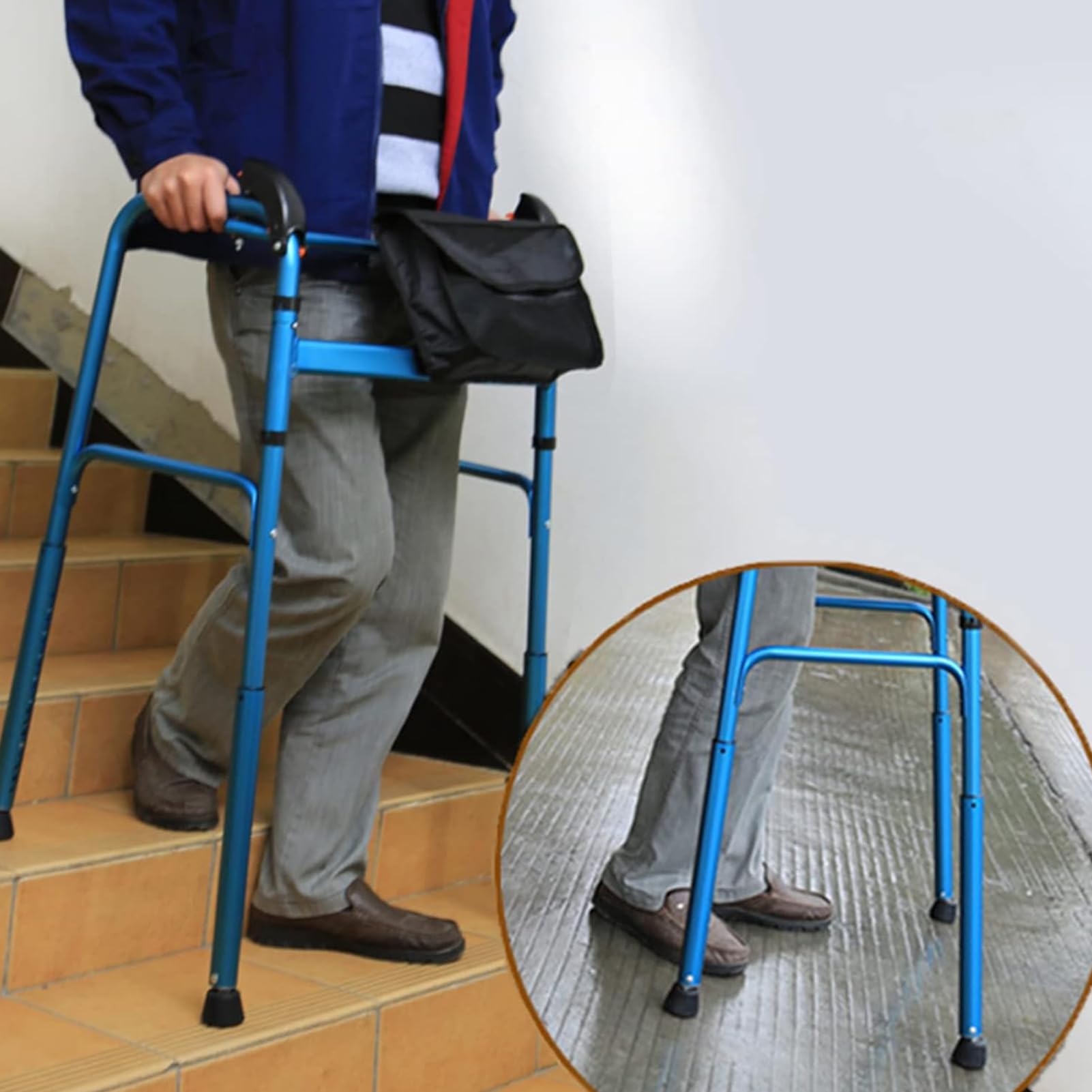 Treppensteiger für Senioren, Aluminium Klappbare Mobilitätshilfe, Gehhilfe, Gehhilfe, für ältere Menschen und Behinderte