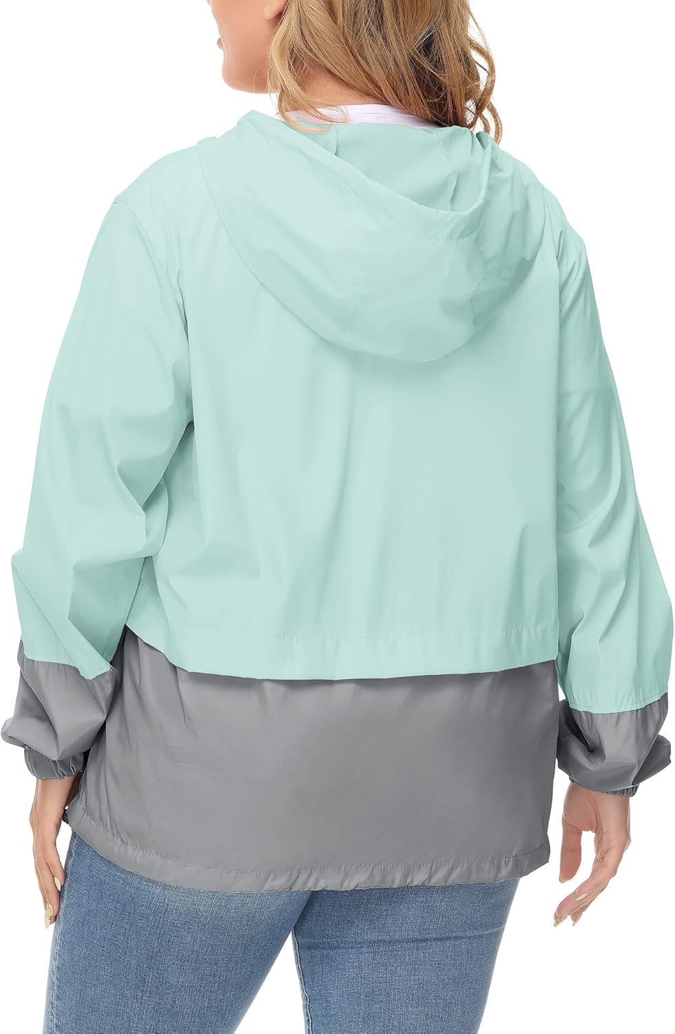 Avoogue Plus Size Raincoat Women Waterproof Rain Jacket Packable Outdoor Hooded Windbreaker - Image 4
