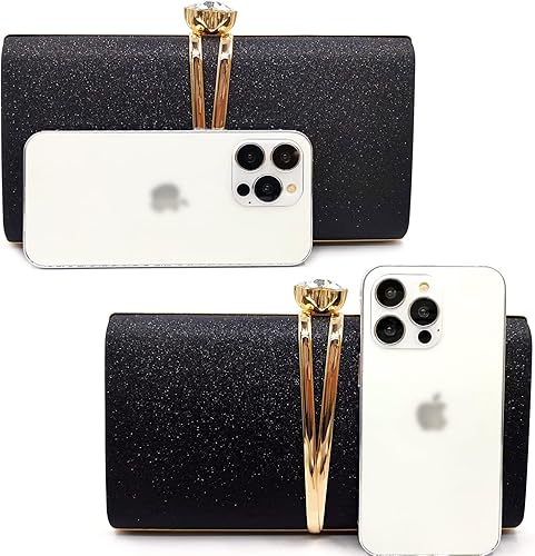 Miniatura 3 de Aovtero Bolso de noche para mujer, bolso de novia con cadena