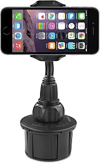 Macally Car Cup Holder Phone Mount [Upgraded], Adjustable Gooseneck Cell Phone Holder Car Mount - Easy Cup Phone Holder Clamp in Vehicle - Cupholder Compatible with All iPhone Android Smartphone
