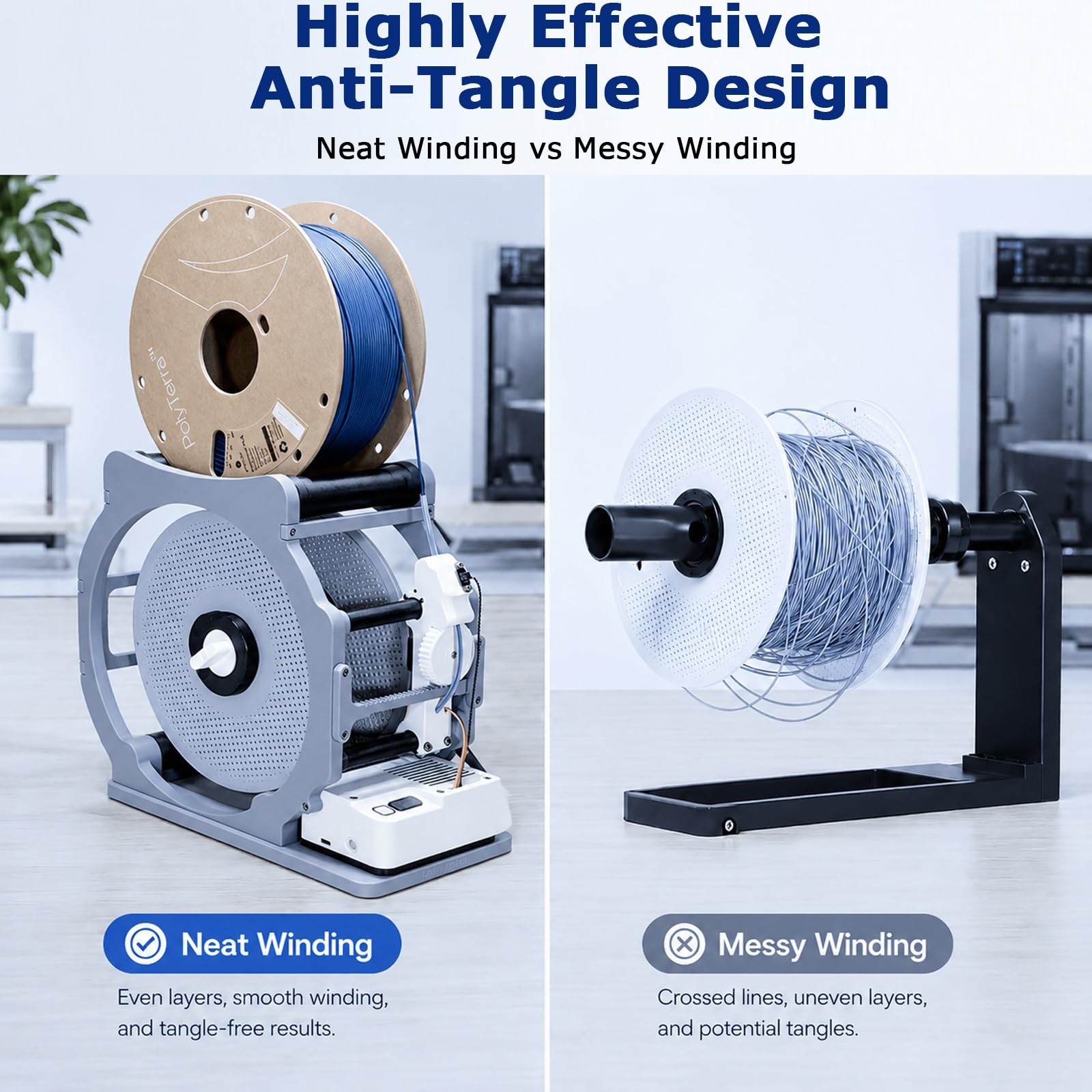 Elektryczny zwijacz filamentu 3D ze stabilną kontrolą napięcia, do osobistego zarządzania filamentem drukarskim 3D