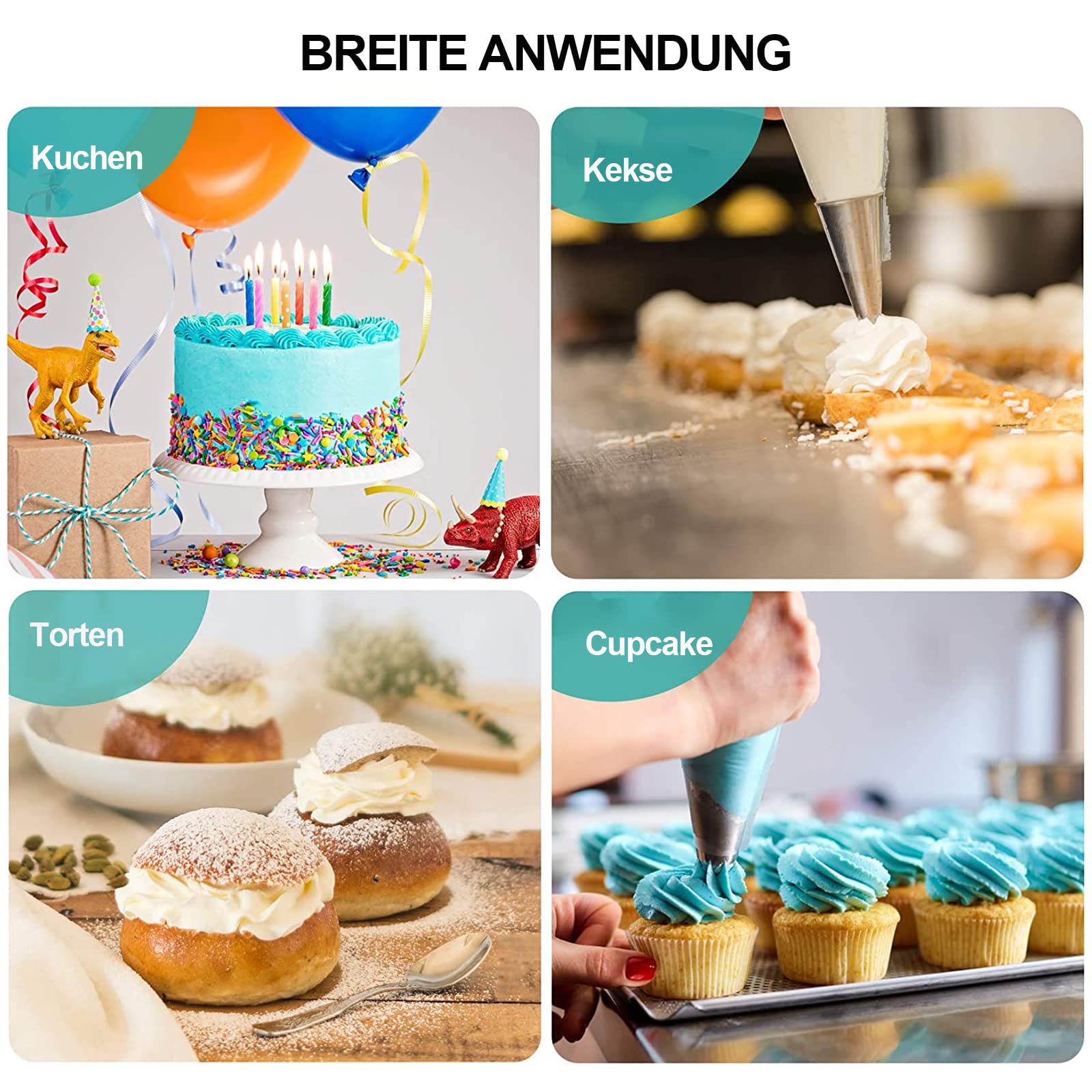 Set 4 Beccucci Extra Large Wilton Per Decorare Torte, Cupcake E Biscotti | #10, #12, #21, #32 In Acciaio Inox - Foto 14