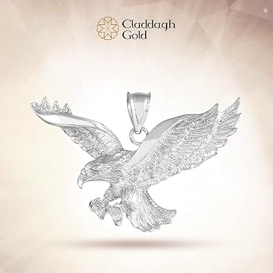 Claddagh Gold 925 Sterling Silver Flying Eagle Pendant