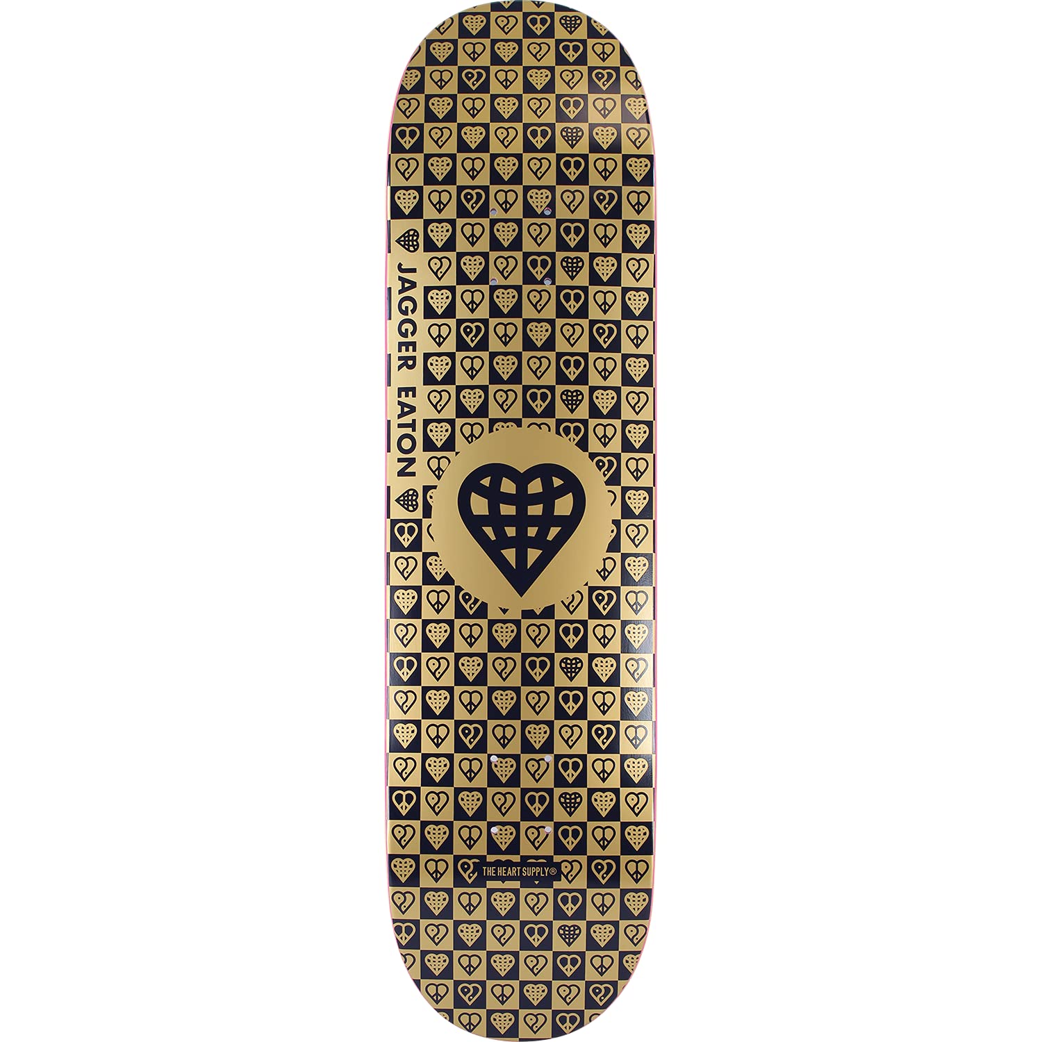 The Heart Supply Eaton Trinity Deck-8 25 Gold Foil - Assembled AS Complete Skateboard