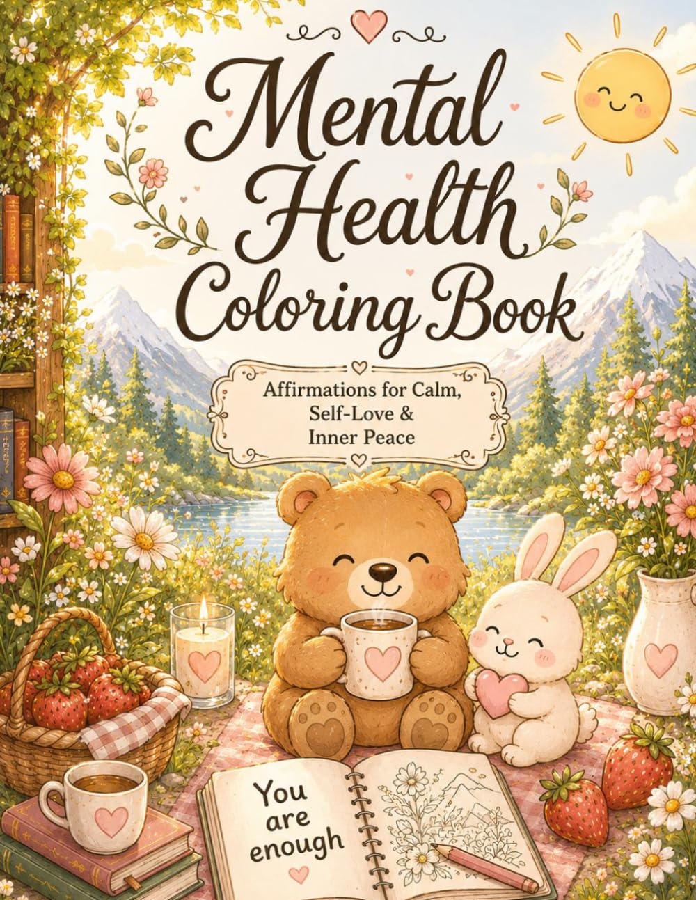 Mental Health Coloring Book: A Cozy and Easy Coloring Book with Positive Affirmations, Cute Animals, and Relaxing Nature Scenes for Stress Relief, ... and Emotional Wellness (Gentle Coloring Book)