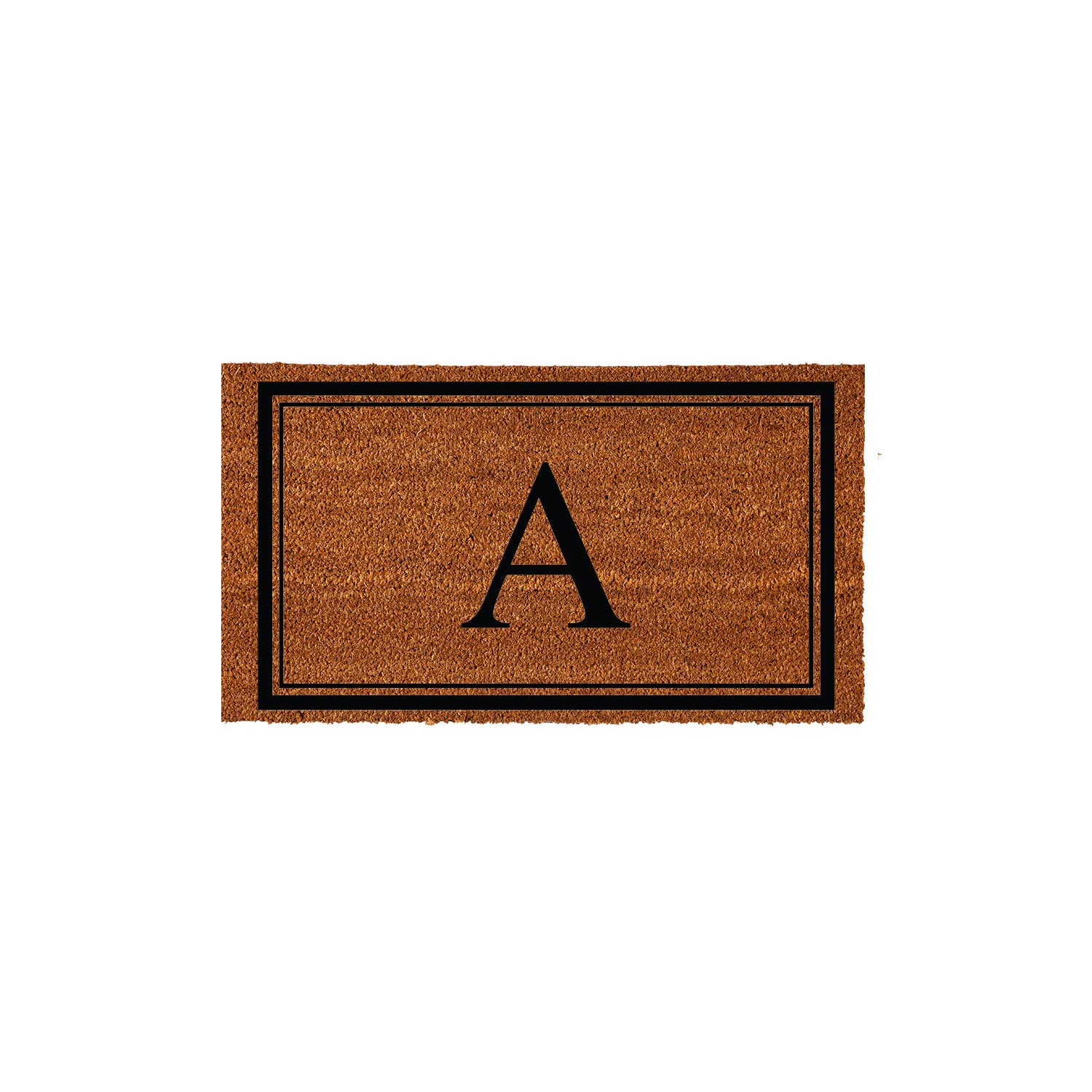 Evergreen Flag Monogram Letter A Entrance Doormat | 28 x 16 inches | Dirt Catching Natural Coir | All-Season | Non-Slip Backing | Indoor and Outdoor