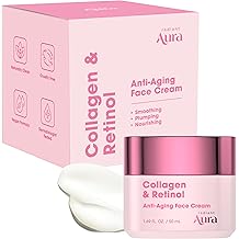 Radiant Aura Collagen &amp; Retinol Face Cream &ndash; Dermatologist Tested, Anti Aging, Korean Skin Care &ndash; Firming, Anti Wrinkle, Hydrating Moisturizer, Pore Care &ndash; Vegan, Clean Beauty &ndash; 1.69 Fl Oz