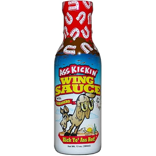 KICKIN' Salsa de ala habanero  13 oz  Prueba si te atreves!  Regalo gourmet perfecto para el fanático de la salsa de alas