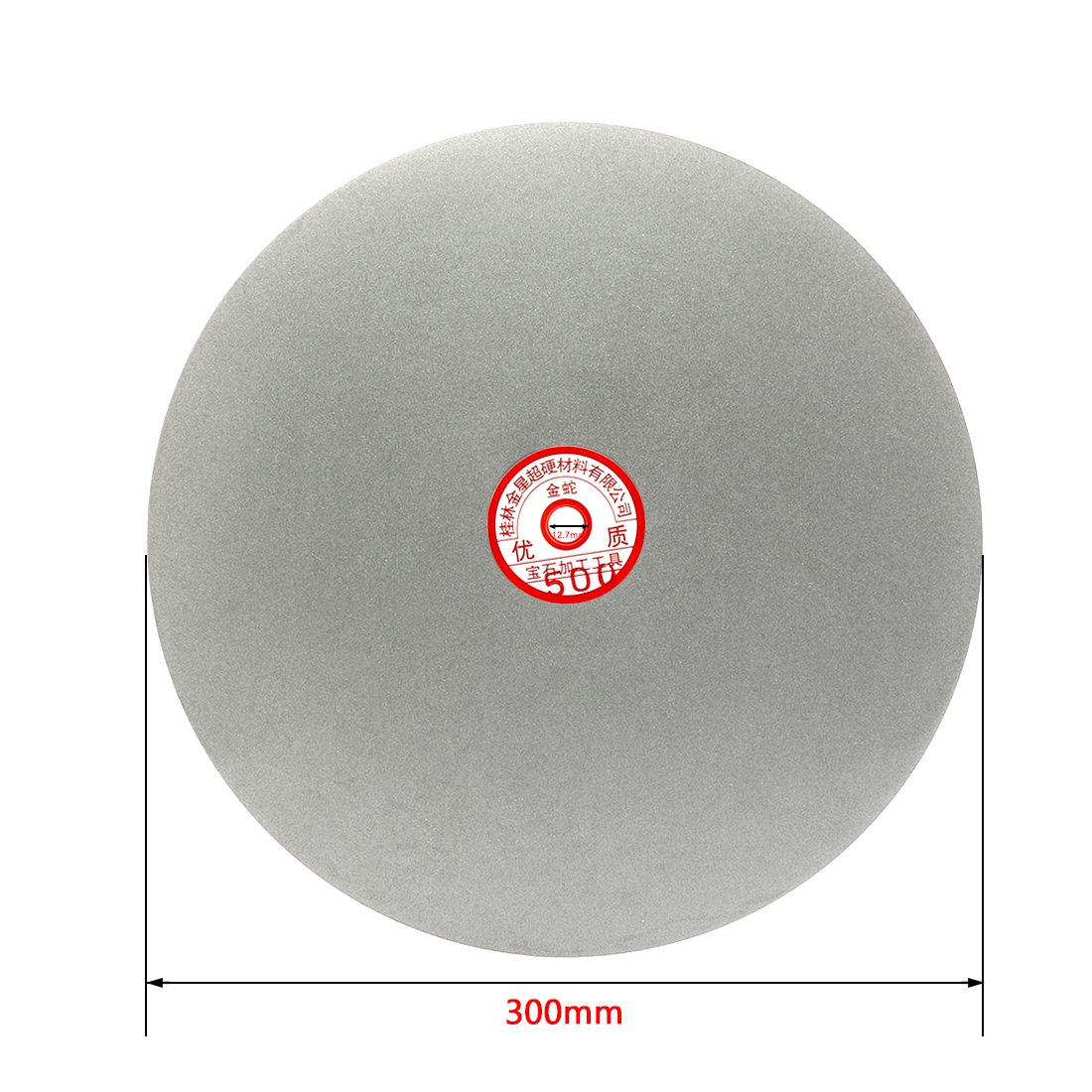 sourcing map 300mm 12 Pulgadas 500 Granitos Revestimiento de Diamante Plano Vuelta Rueda de Esmerilado Molienda Muela de Disco de Lijar