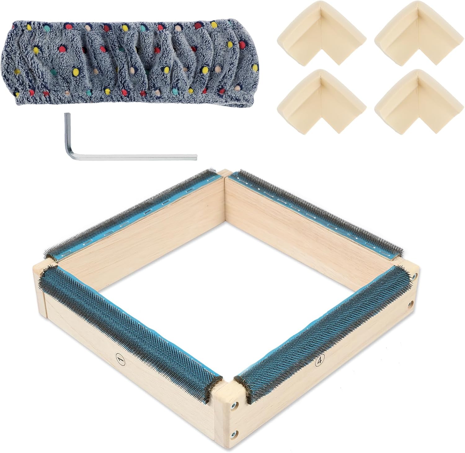 Rug Hooking Frame, Punch Needle Frame, Gripper Strip Frame, Tufting Frame Rug Tufting Frame with Needles for Rug Punch Needle and Embroidery Craft (9.8 Inch)