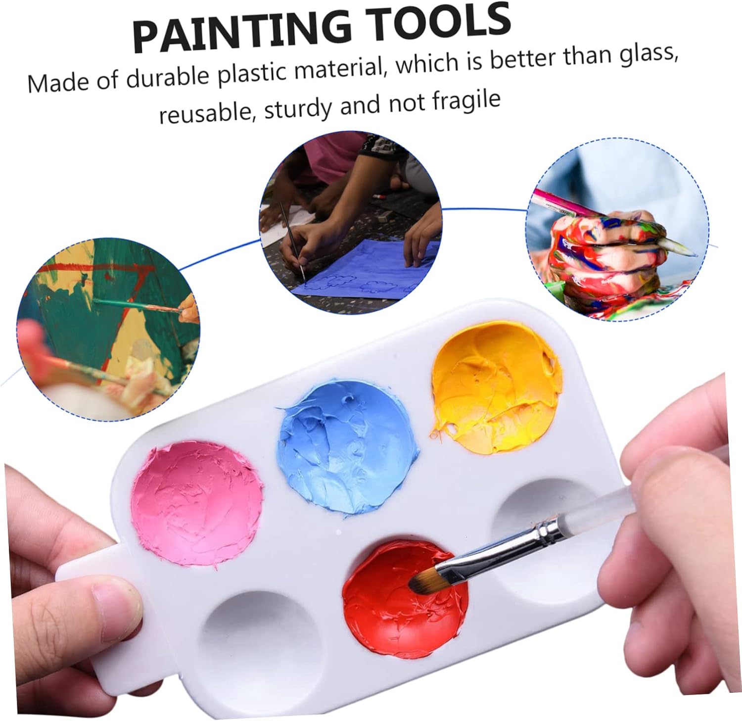 10Pcs Portable Color Mixing Board White Paint Tray for Art DIY Craft Activities for Painting Lovers Durable and Stable Performance