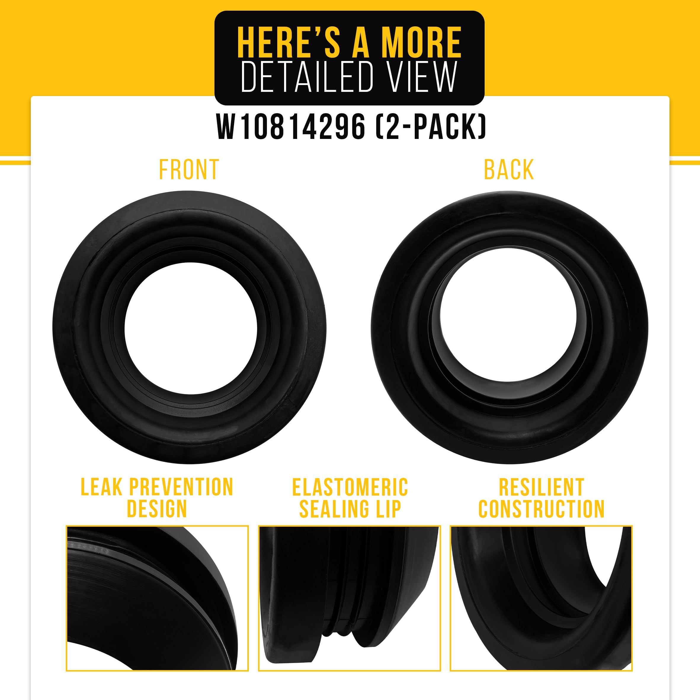 パーツ newyorknewyork Amazon.com: PartsBroz W10814296 Tub Seal Centerpost Gasket (2-Pack