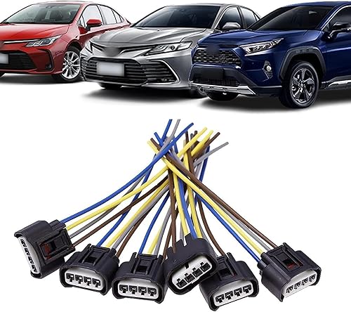 UGSHY Pack-6 - Conector de bobina de encendido, conector de arnés de cable de bobina de encendido, compatible con Camry Corolla, Reiz, Camry RAV4