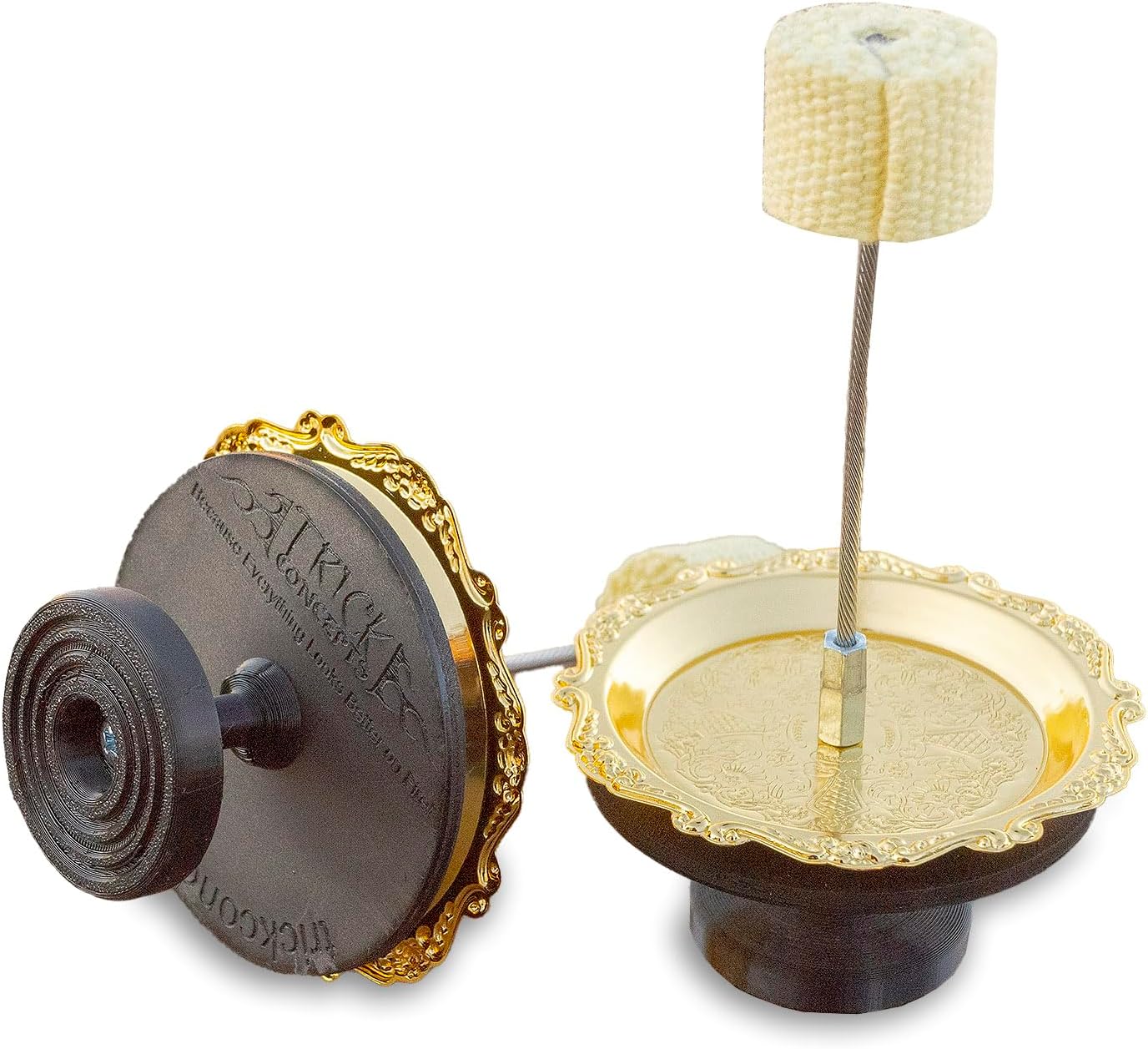 Trick Concepts Ember Gold Fire Palm Torches Pair - Knob Grip for Fire Dancing, Spinning & Flow Arts - USA Made