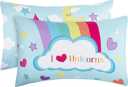 Everyday Kids - Juego de sábana bajera y funda de almohada de microfibra suave, transpirable e hipoalergénica, para niños y niñas