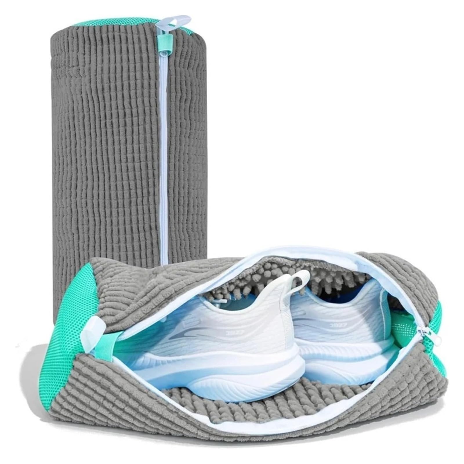 Reusable Shoe Cleaning Bags For Washer And Dryer Shoe Washer Laundry Bags Stain Cleaning Kit For Sneakers Tennis Shoes(1pcs-Gray)