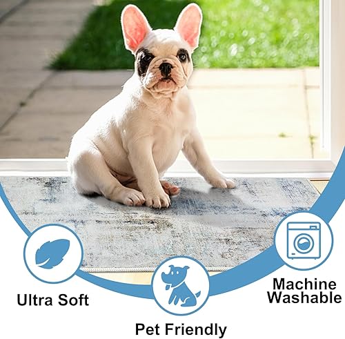 Miniatura 4 de Tapete para puerta delantera, de lana sintética, antideslizante, absorbente, abstracto, para entrada, pasillo, lavandería, zonas de alto tráfico, 20