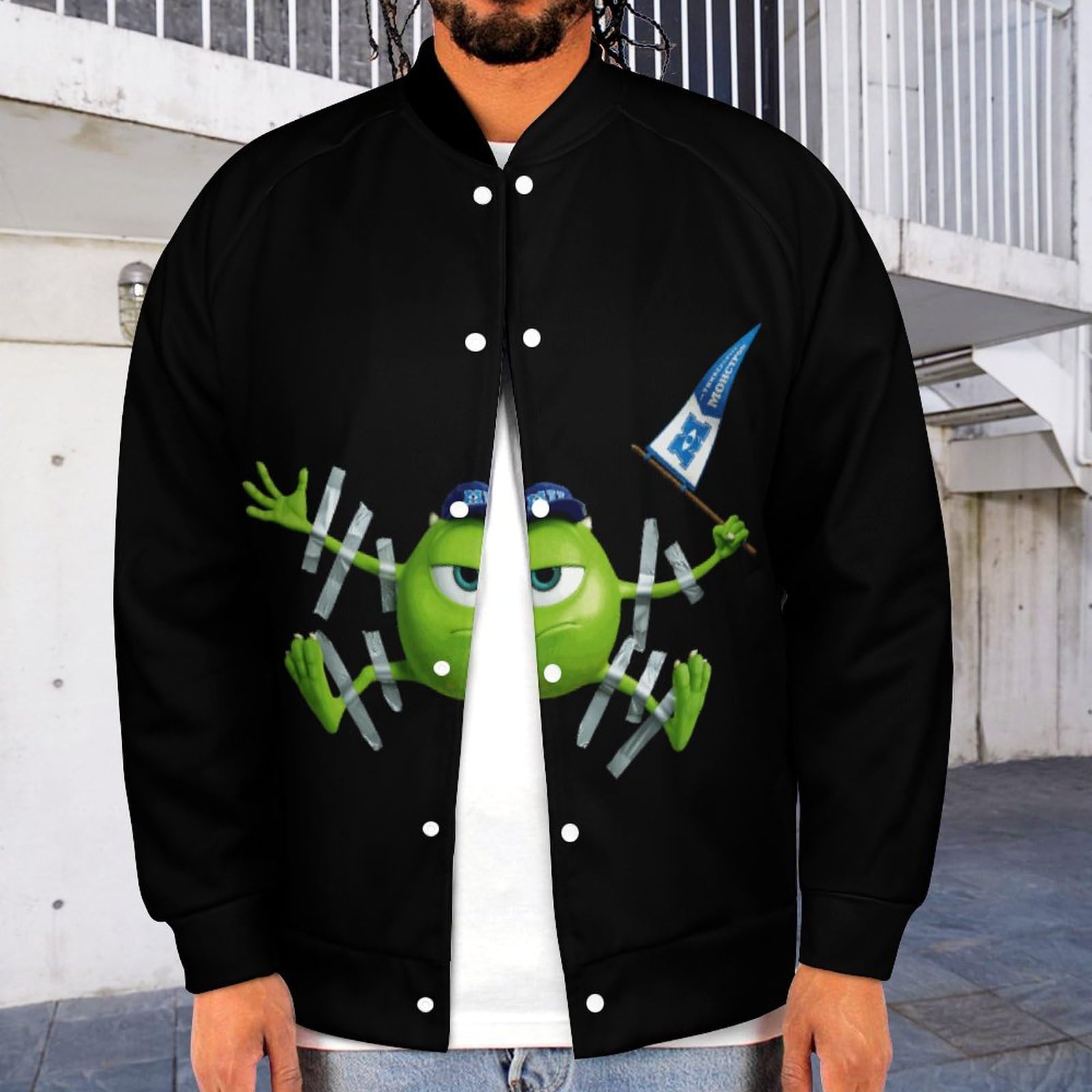 モンスターズインク メンズ アウター ブルゾン ジャケット 上着 スタジャン 黒 モンスターズインク アウター メンズ[品番：BREW0171472