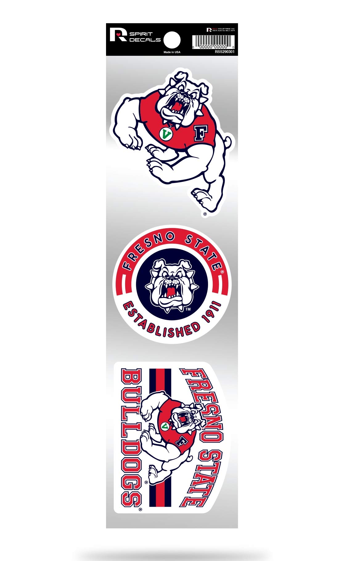 Rico Industries NCAA 3-Piece Retro Spirit Decals Retro Decal Set